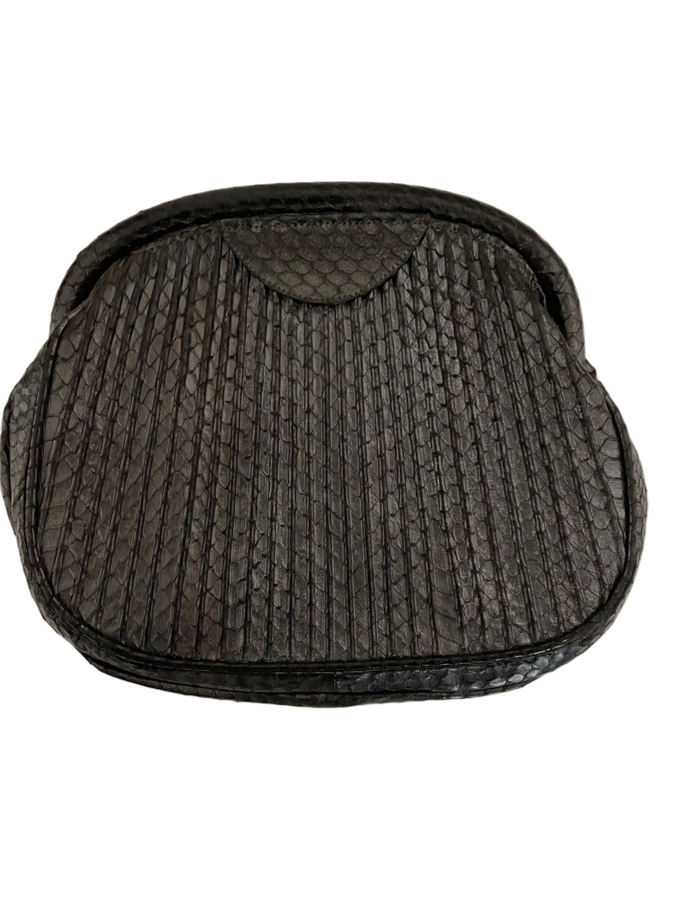 Andrea Pfister Graphite Colour Snakeskin Textured Clutch